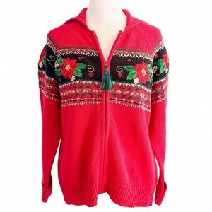Ms. Lee Red Festive Women's Sweater